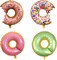 4PCS Donut Foil Balloons Kit Large Multicolor Sprinkle Aluminum Film Balloons for Baby Shower Donut Themed Party Birthday Decoration